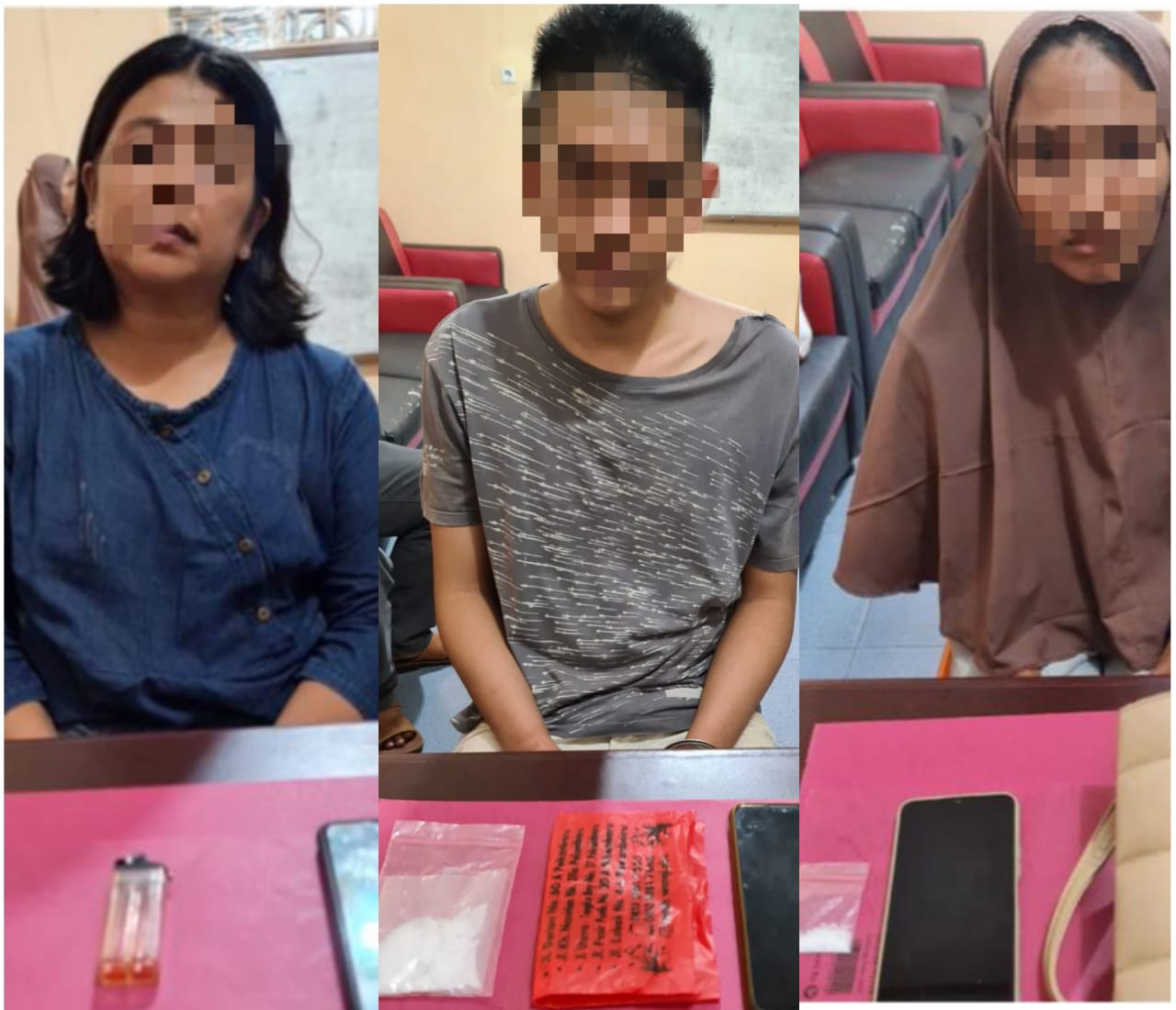 Polsek Siak Hulu Tangkap 3 Pelaku Narkoba, Mulai dari Kurir, Pengedar dan Bandar Shabu 
