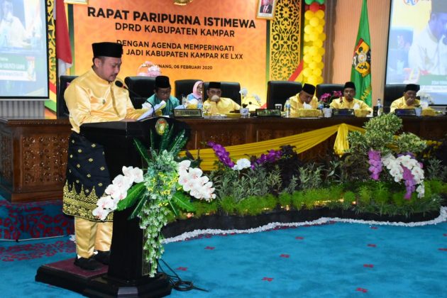 Peringati HUT Kabupaten Kampar Ke-70 Tahun, DPRD Laksanakan Rapat Paripurna Istimewa