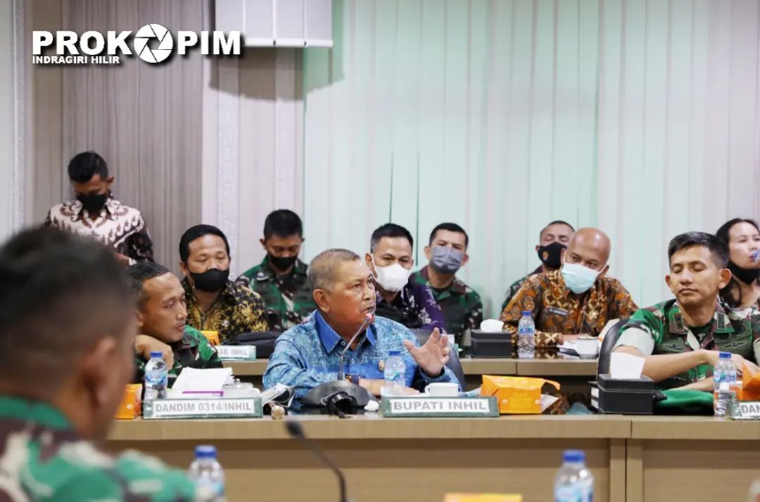 Wabup Inhil H Syamsuddin Uti Rakoor bersama Pandam I/BB, Bahas Pelaksanaan TTMD Imbangan T.A 2022 di Inhil