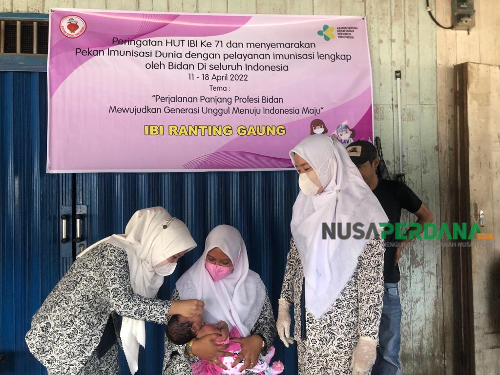 UPT Puskesmas Simpang Gaung Gelar Pekan Imunisasi Rutin di Posyandu Mawar Desa Belantaraya