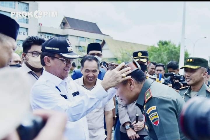 Bupati HM Wardan Bersama Wabup H.Syamsuddin Uti Sambut Kunker Danrem 031/Wirabima Brigjen TNI P. Hutagalung, S.A.P