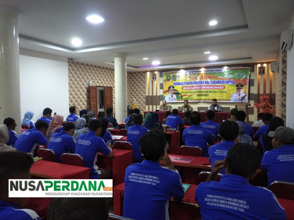 Sekretaris DPMD Inhil Buka Secara Resmi Pelatihan Peningkatan Kapasitas Manajemen BUMDes