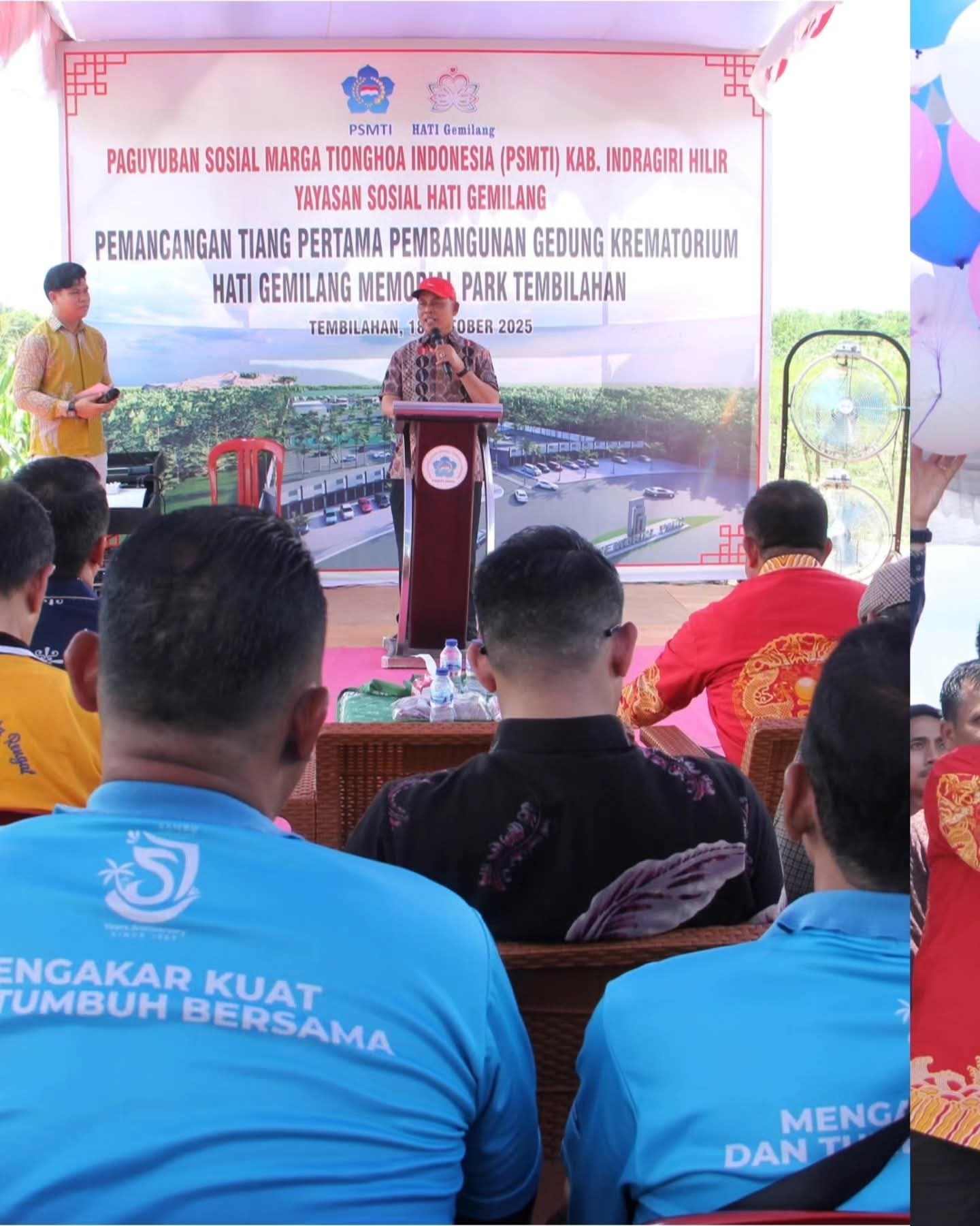 Bupati Inhil Resmikan Pemancangan Tiang Pertama Pembangunan Krematorium Hati Gemilang Memorial Park di Pulau Palas