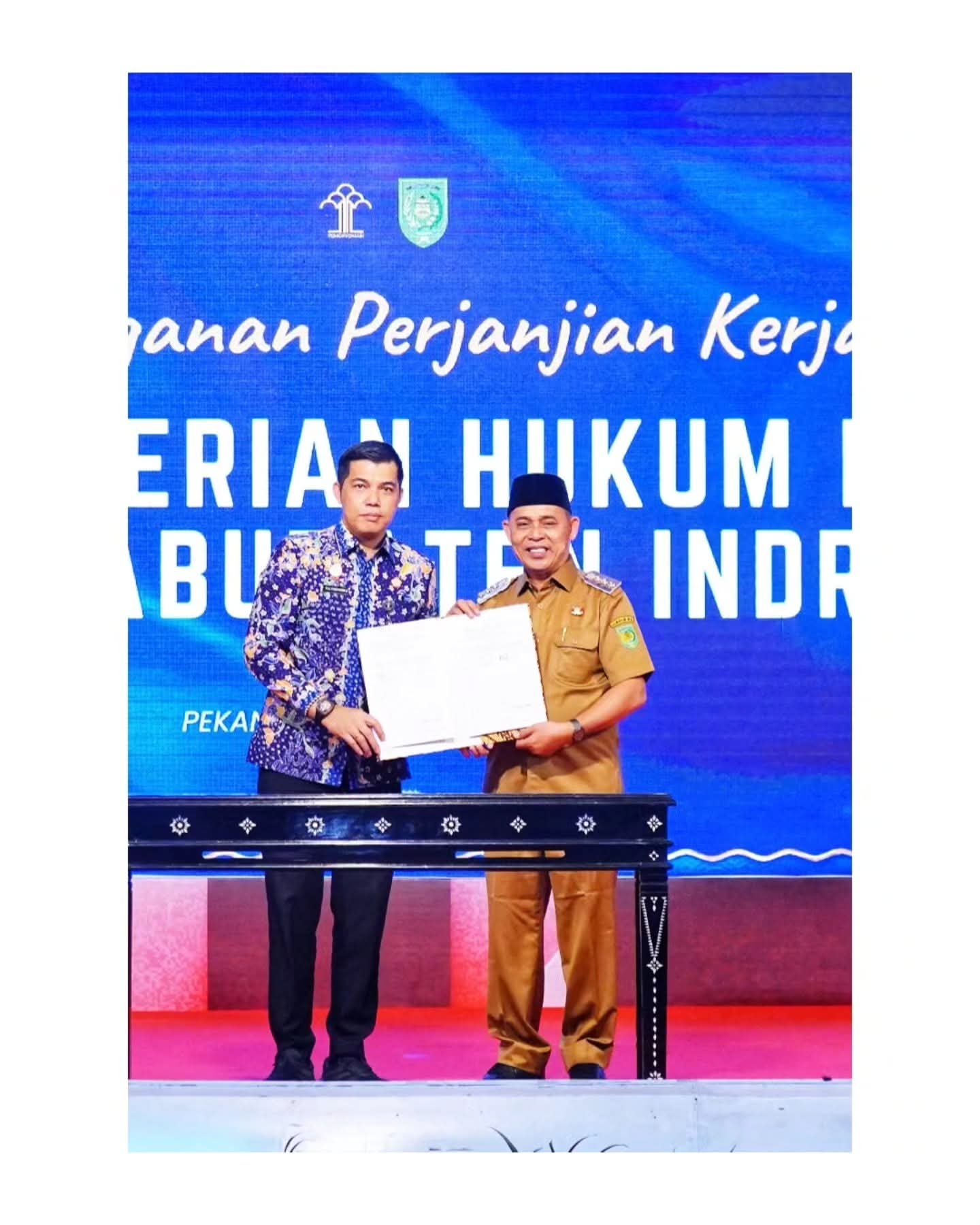 Bupati Inhil Teken Kerjasama dengan Kemenkumham Riau, Dorong Penguatan Produk dan Pelayanan Hukum di Daerah.